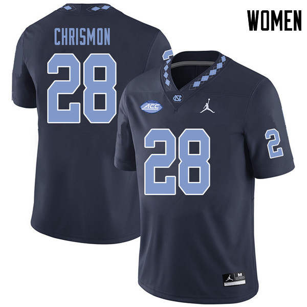 Jordan Brand Women #28 Austin Chrismon North Carolina Tar Heels College Football Jerseys Sale-Navy